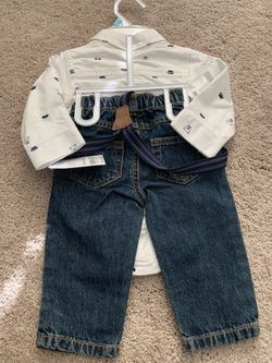 Baby’s Denim Suspender Set