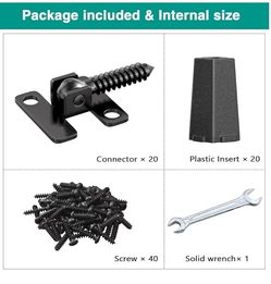 (Brand New in Box) Adjustable Height and Angle Stainless Steel Connectors Easy Installation of 1/2" Deck Stair Hollow Metal Balusters (20, Not Inclu