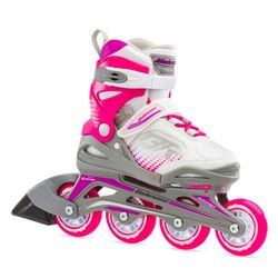 Brand New Bladerunner by Rollerblade Phoenix Girls Adjustable Skates - White & Fuchsia (Size Junior