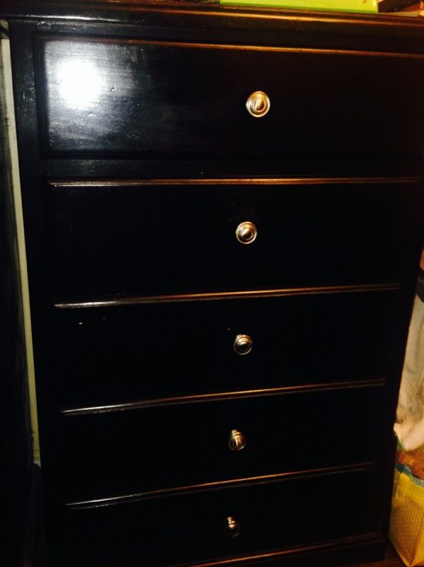 Wooden Dark Wood 5 Drawer