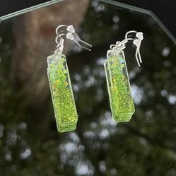 Green Resin Earrings 