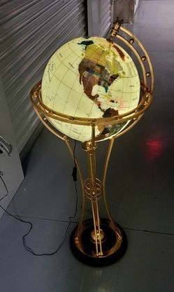 Tall World Globe Light Gemstones 