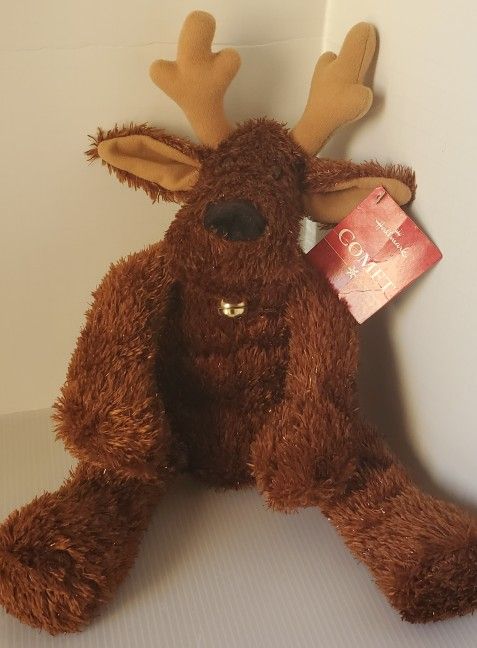 Hallmark Comet Reindeer Jingle Bell Stuffed Animal Plush Christmas Moose W/ Tag