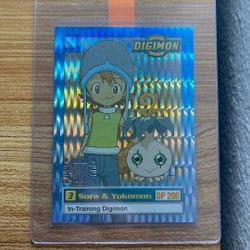 1999 UPPER DECK DIGIMON| SILVER PRISM-EXCLUSIVE PREVIEW Sora & Yokomon