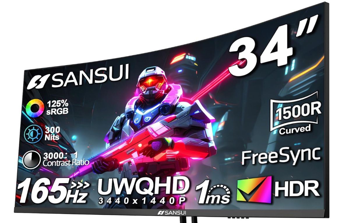SANSUI 34" Curved Ultrawide Gaming Monitors โ Dual Set Available