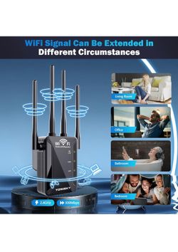 BRAND NEW IN BOX WiFi Extender Range Extenders Signal Booster Repeater w/ Ethernet Port, Covers Up to 9988 Sq.ft Black for Sale in Palm Beach  Gardens, FL - OfferUp