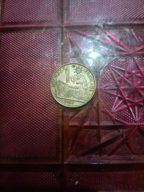 1937 Silver French Indochina 10 Centimes For Sale.