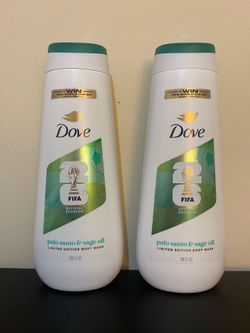 2pack Dove Limited Edition FIFA Body Wash Palo Santo & Sage Oil For Hydrated & Soft Skin, 20 fl oz
