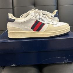 Men’s 8 - Polo Ralph Lauren Court Sneaker Low - Blue/White Suede