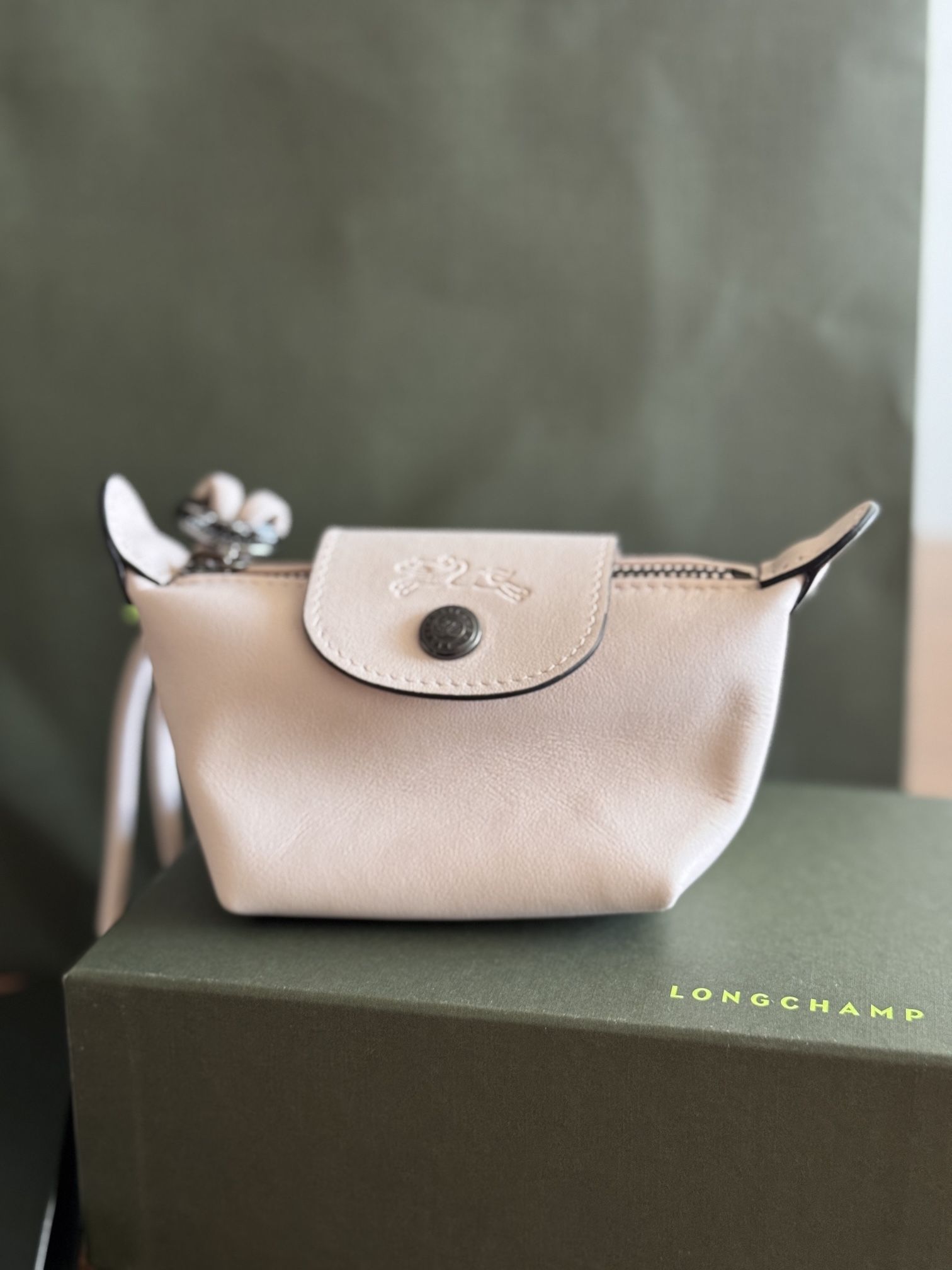 NEW!! Longchamp LE PLIAGE XTRA COIN PURSE Nude - Leather
