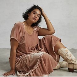 Anthropologie The Somerset Velvet Tie Back Midi Dress