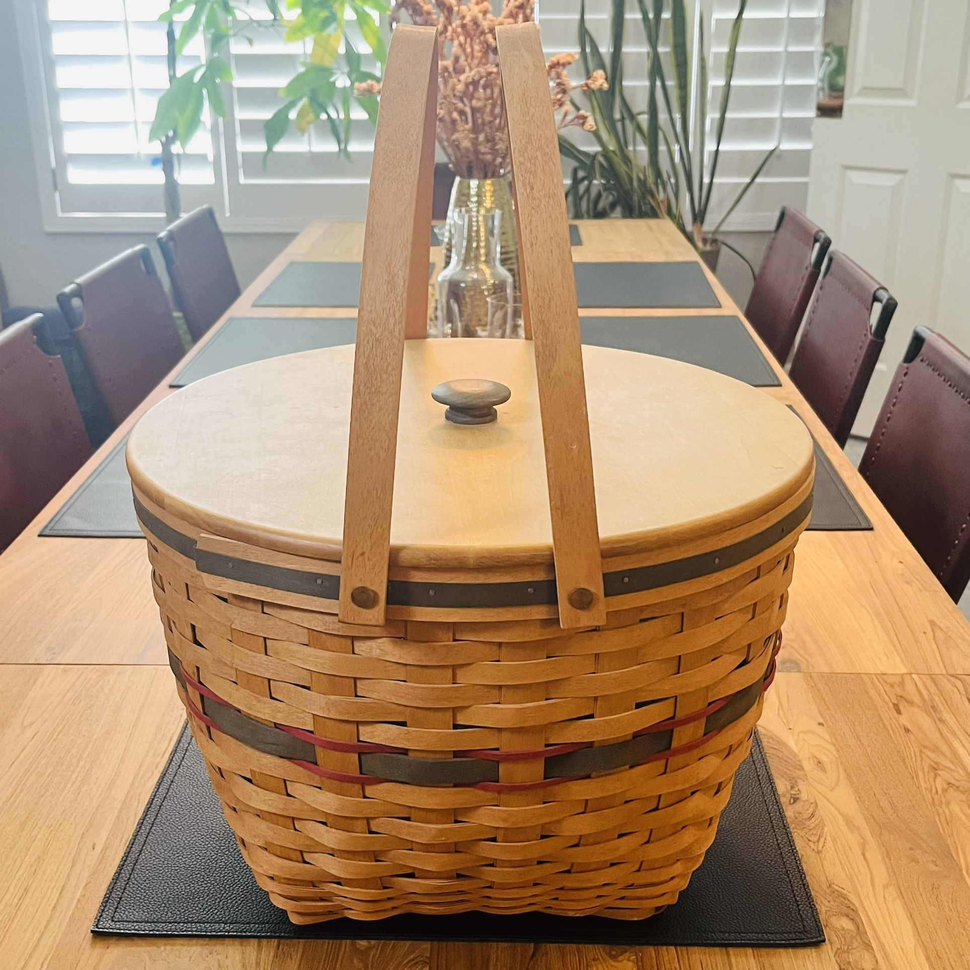 Longaberger Holiday Hostess Sleigh Bell Basket - Large Vintage 1994 Christmas