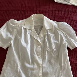 Vintage White Dot Dress Shirt