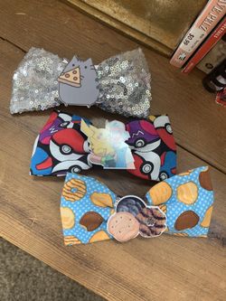 Girls Fabric Hair Bows Pokémon Girl Scout Cookies Pusheen The cat $8
