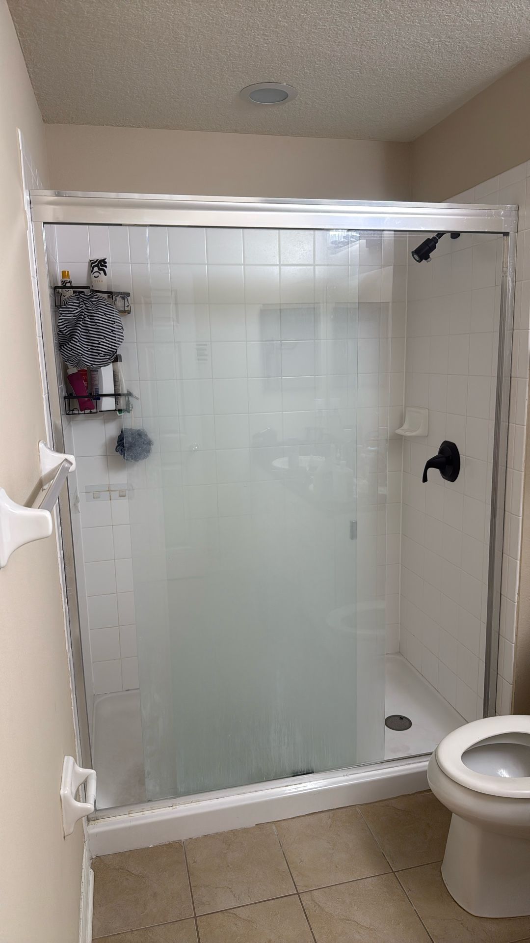 Dual Glass Sliding Shower, Used 