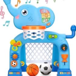 KIZZYEA Toys for 1 2 3 Years Old Boys Girls, Toddler Basketball Hoop & Soccer Goal