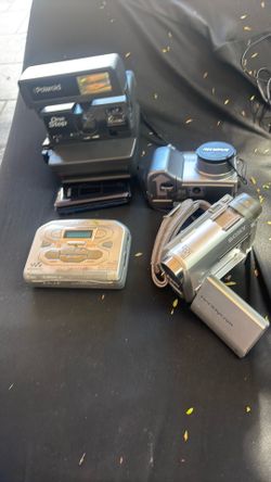 cameras and cassette player