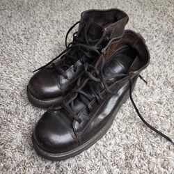 Brown genuine leather lace up boots Men's 8/ Women's 10