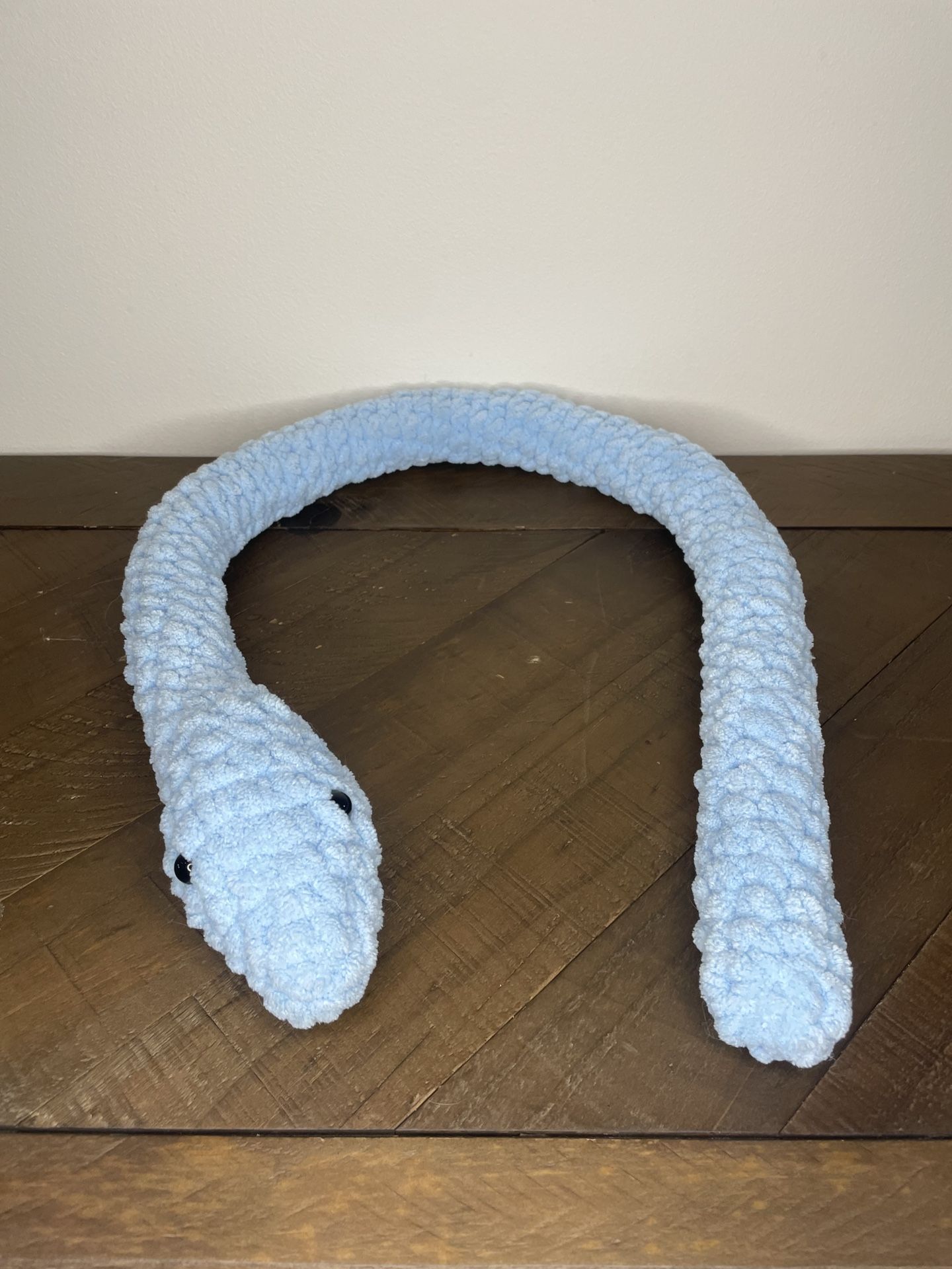 Blue Crocheted Snake Plushy