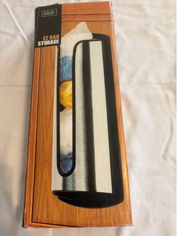 Stainless Steel Bag Saver for Plastic Grocery Bags - Wall or Cabinet Mount