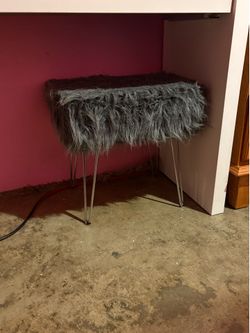 Fuzzy vanity chair