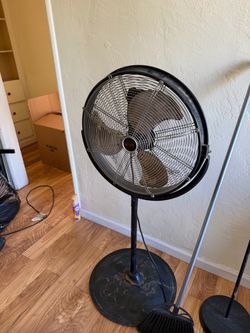 Large Black Pedestal Standing Fan