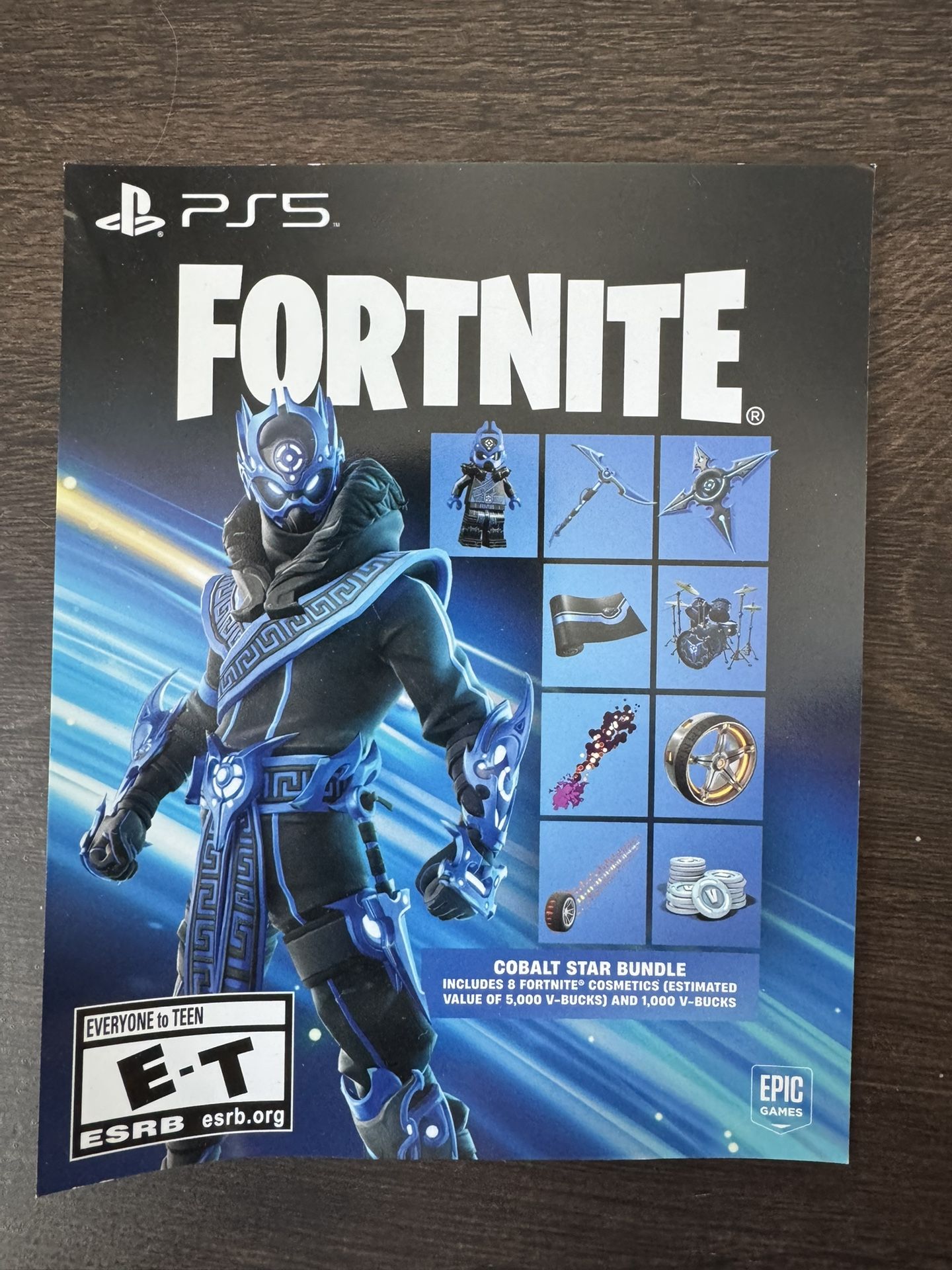 Fortnite Cobalt Start Bundle With 1000 V-bucks Unscratched PS5 Card