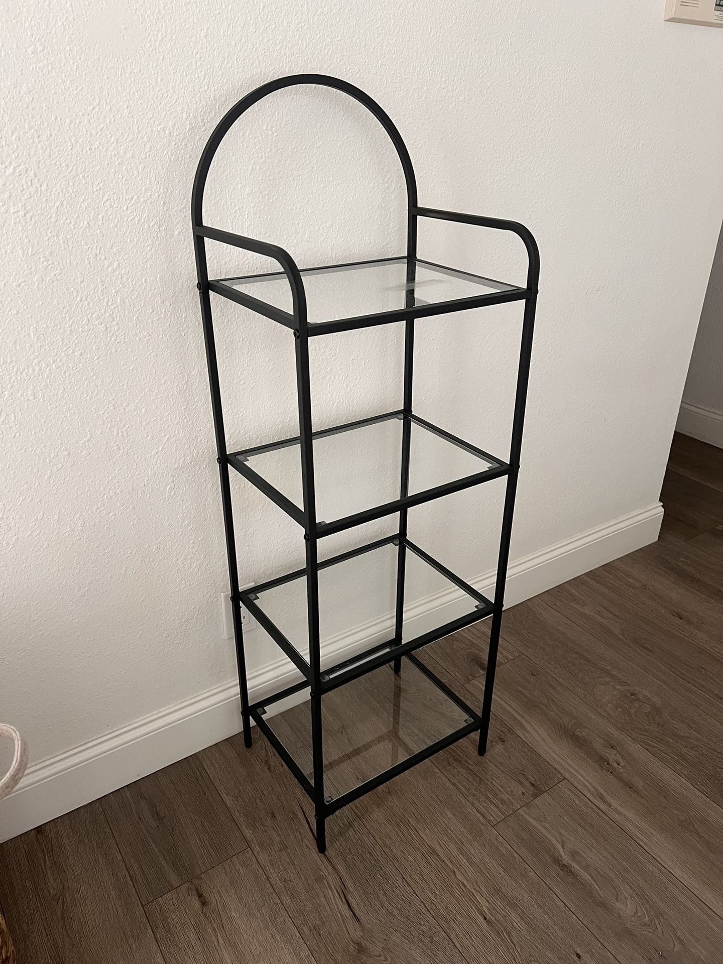 4 Tier Metal Frame Glass Shelf