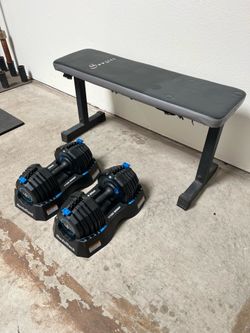 Dumbbell Adjustable Weights 10-55lb with Weight Bench Press