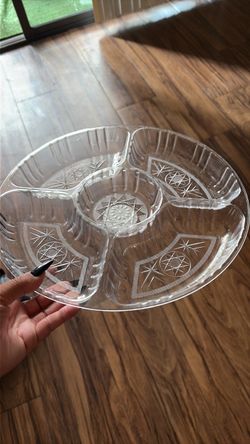 Crystal Glass Divided Serving Tray