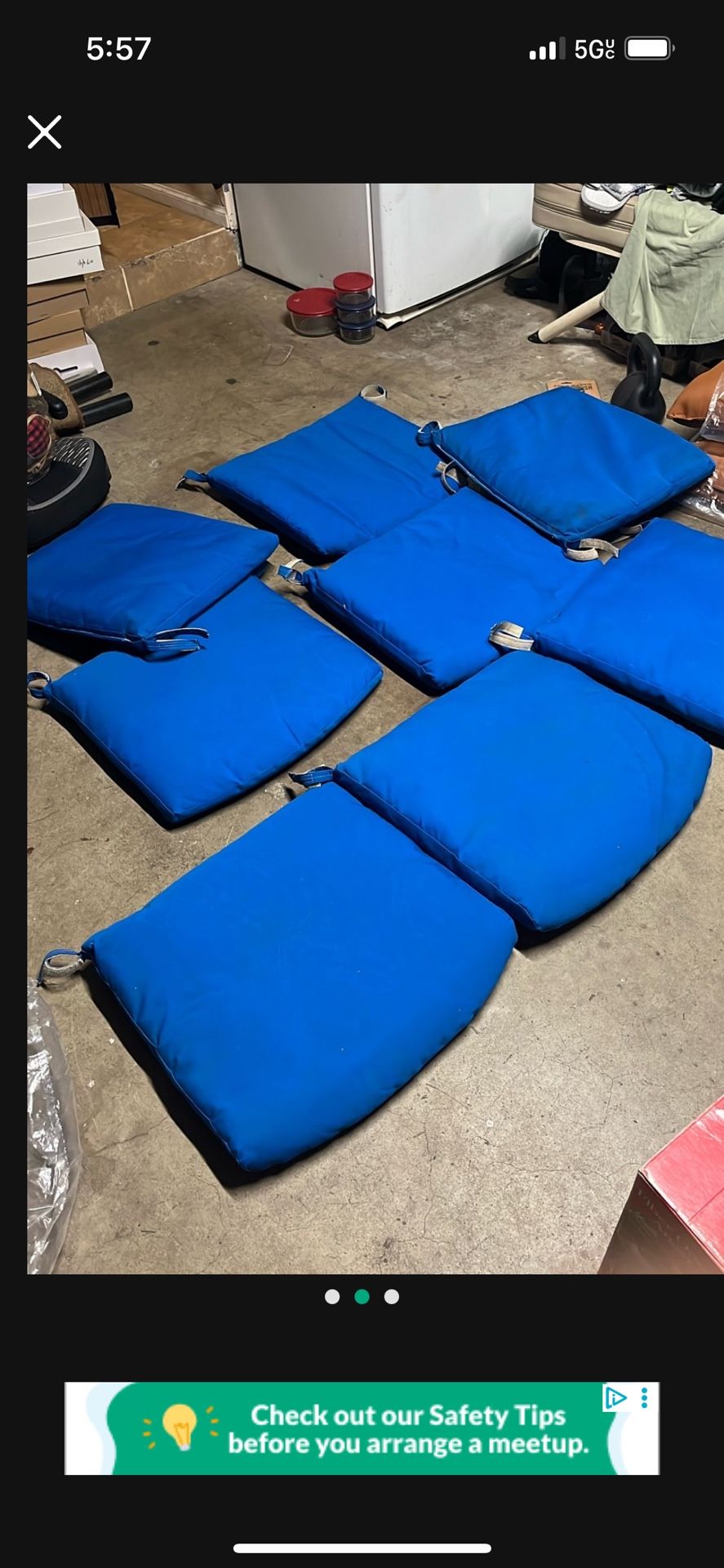 Set Of 8 Patio Chair Cushions 