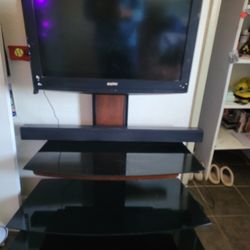 Glass TV Stand Holds Up To 46" TV 