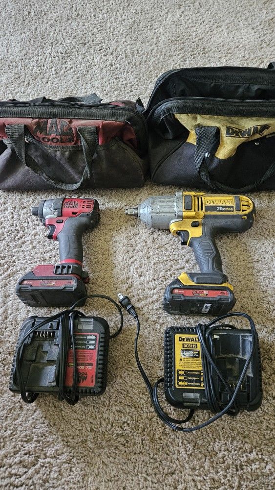 Mac / Dewalt 20v Impact Guns 1/4 1/2
