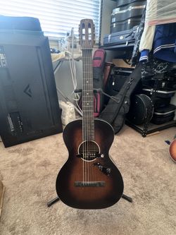 Vintage Oahu Parlor Acoustic Guitar – 1940s/50s – Chicago, USA – Tailpiece Model – Great Blues/Slide Guitar