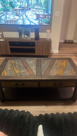 Wood coffee table