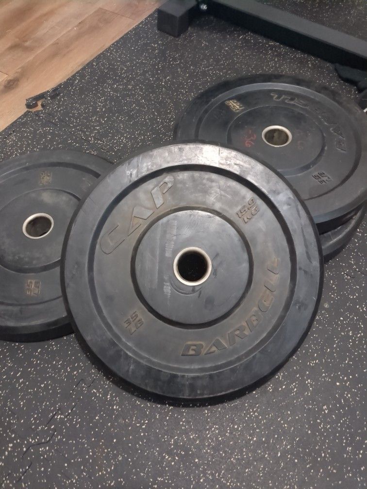 CAP 35lb Rubber Bumper Plates (4)