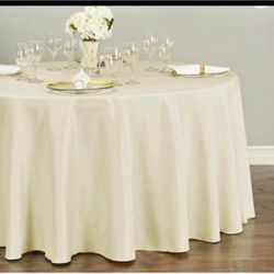 15 Round Ivory Tablecloths $5