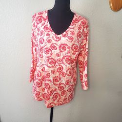 NWOT Karen Scott Blue/ Green Swirls Women’s Top Size: Large   