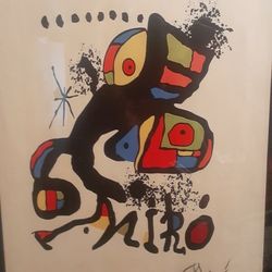 SIGNED Joan Miro Lithograph"Homenatge" Width 29cm Height 39cm.