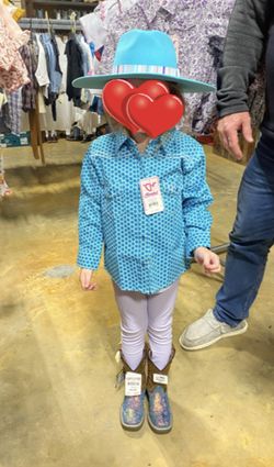 Girls Leather Glitter Cowgirl Boots
