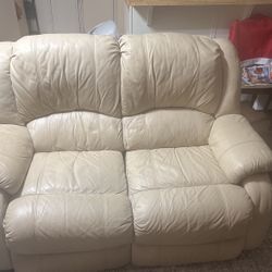 Leather loveseat