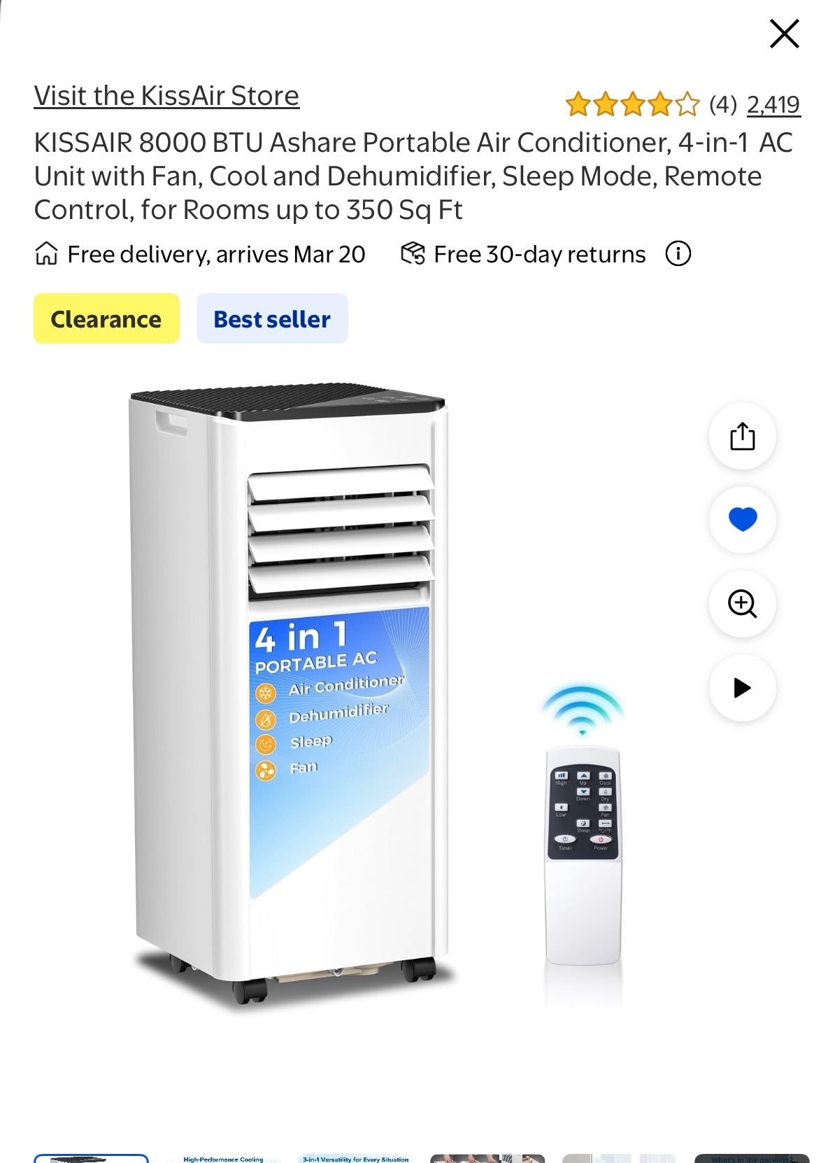 Portable Air Conditioners 8000 Btu
