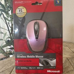 new in box Microsoft Wireless Mobile Mouse 3000 in pink.