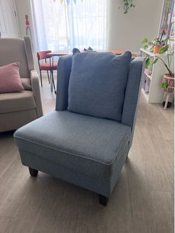 Blue Armless Couch Chair