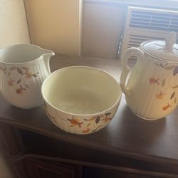 Jewel Tea Milk Pitcher,teapot, Bowl