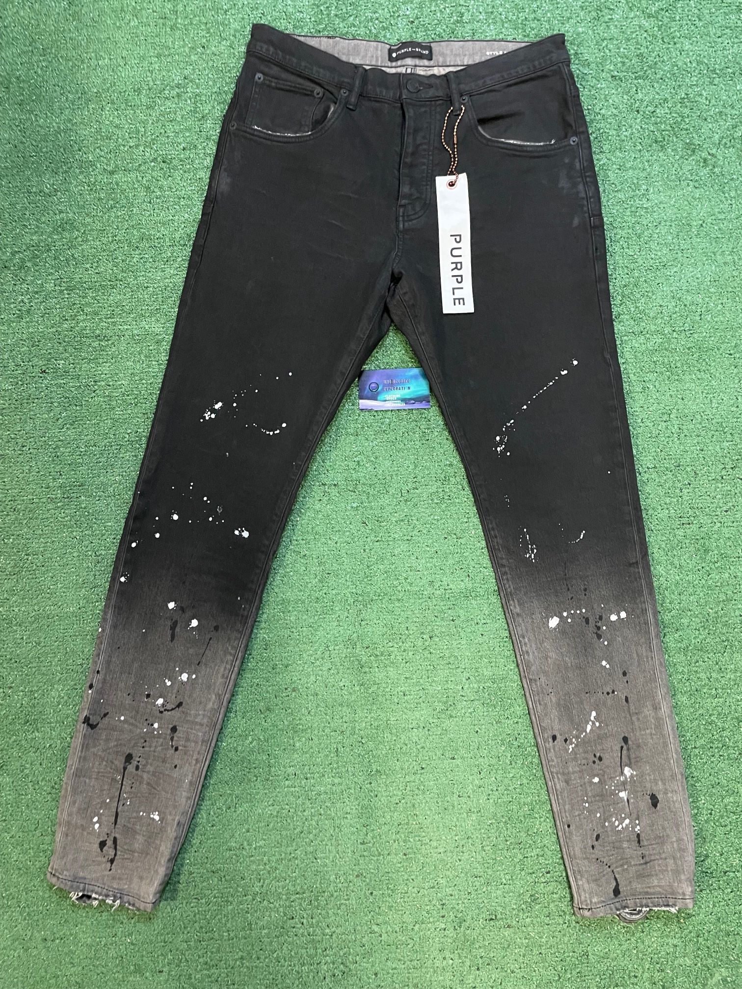 Purple Brand Bleached black raw jeans