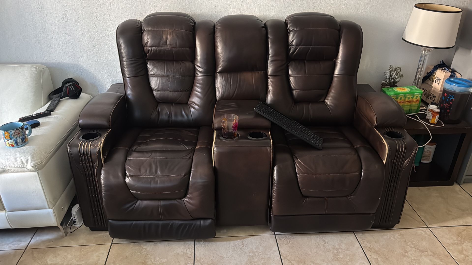 Double Leather Recliner