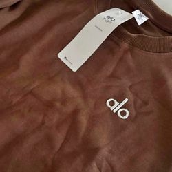 Alo Sweat Shirt Coffe Brown New 