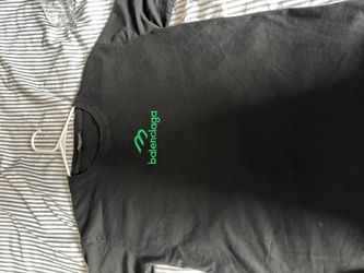 Balenciaga Black T-Shirt Green Logo