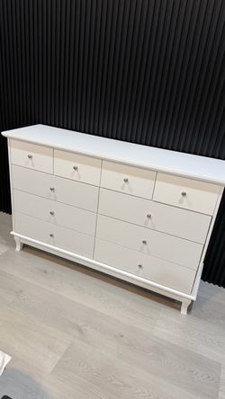 White Particleboard Dresser